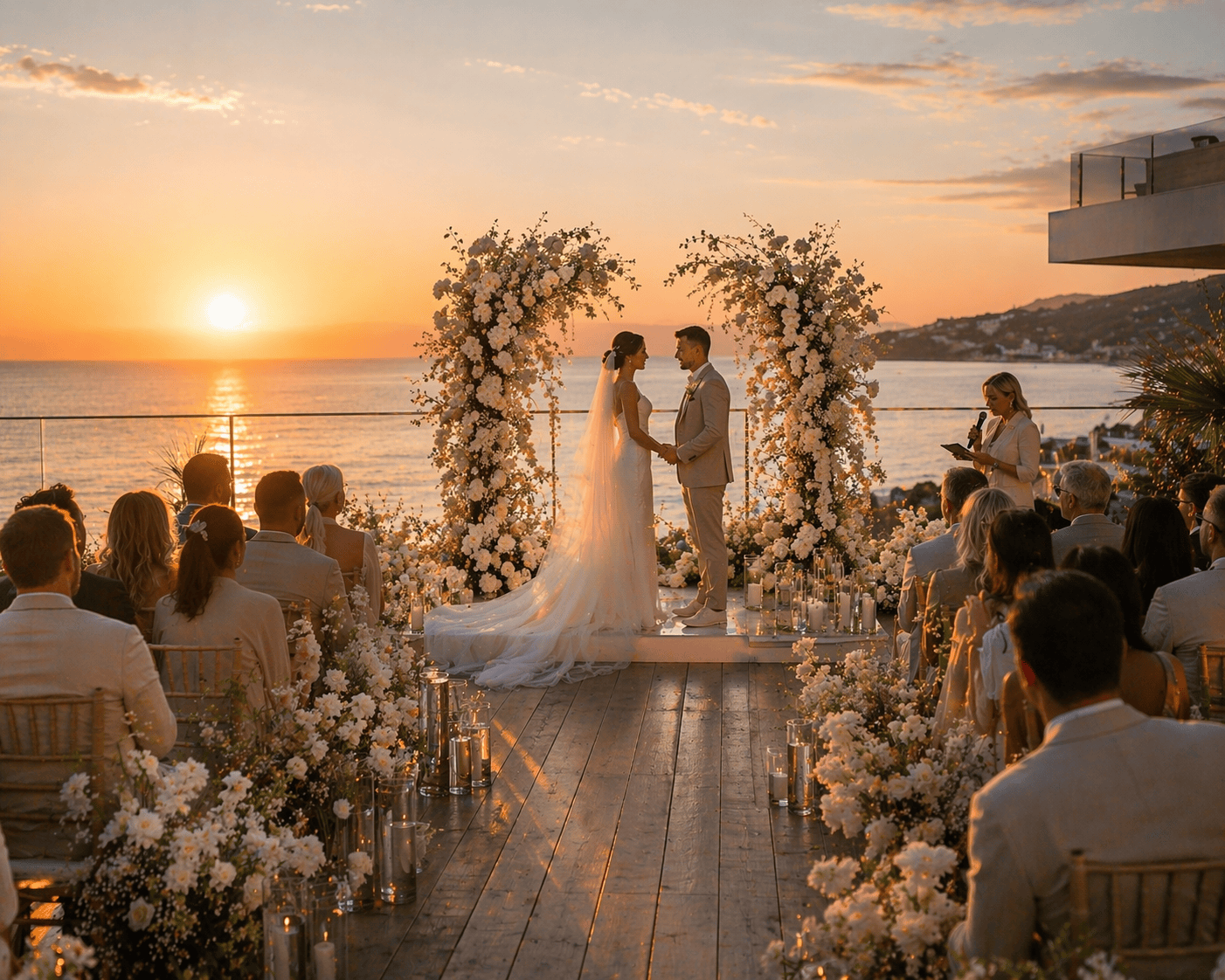 Свадебная церемония на террасе с видом на море в Сочи